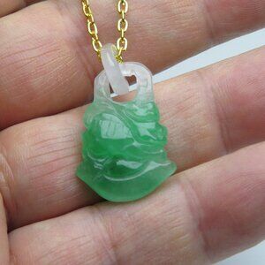 14K Jade Pendant With Necklace